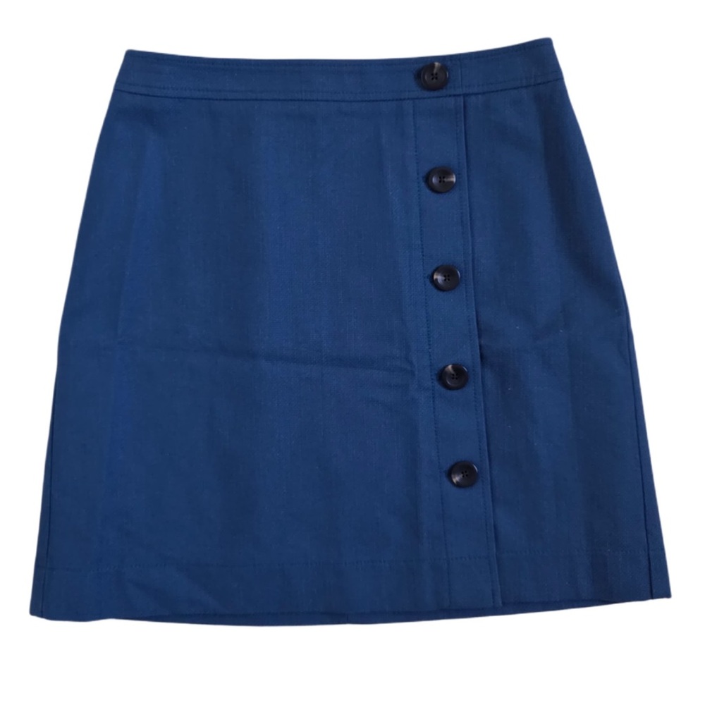 Ann Taylor Navy Button-Down Mini Skirt